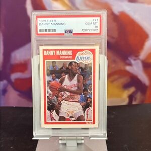 1989 Fleer Danny Manning Basketball Card PSA GEM MINT 10